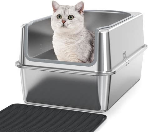 are stainless steel cat litter boxes better|stainless steel litter box temu.